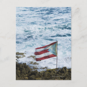 Puerto Rico, Alte San Juan, Flagge von Puerto-Reis Postkarte