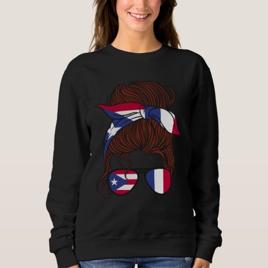 Puerto Rico and France Mix Half Boricua half Frenc Sweatshirt (Vorderseite)