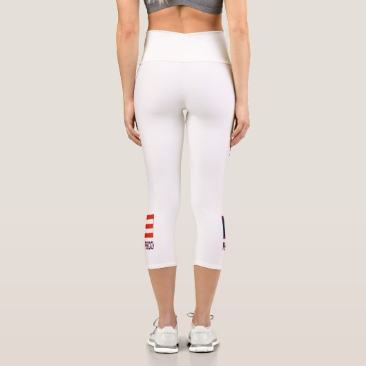Puerto Rico and Puerto Rican Flag with Your Name Capri Leggings (Rückseite)