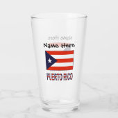 Puerto Rico and Puerto Rican Flag with Your Name Glas (Rückseite)