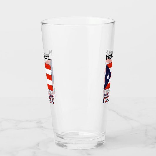 Puerto Rico and Puerto Rican Flag with Your Name Glas (Links)