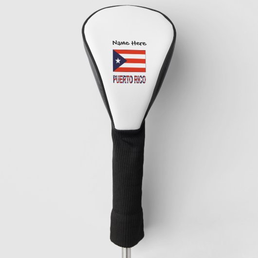 Puerto Rico and Puerto Rican Flag with Your Name Golf Headcover (Vorderseite)