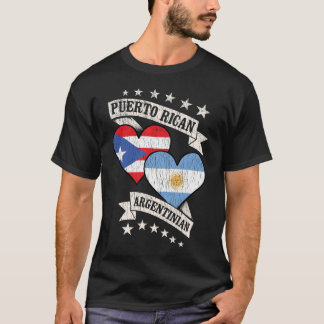 Puerto-Rico-argentinische Herzfahnen T-Shirt