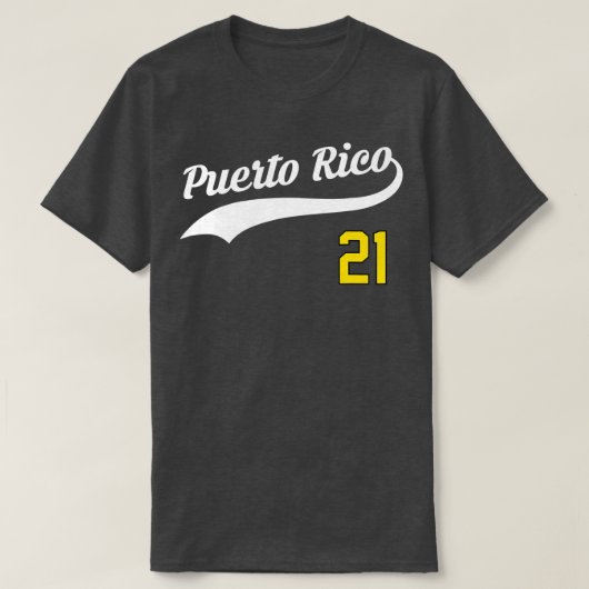 Puerto Rico Baseball 21 für Santurce Baseball Fan T-Shirt (Design vorne)
