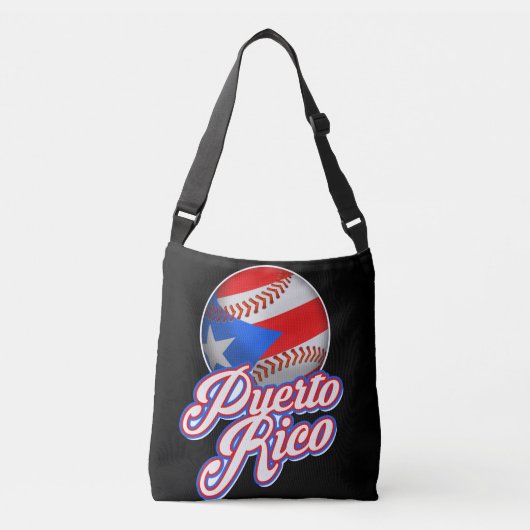 Puerto Rico Baseball Flag TShirt Tragetaschen Mit Langen Trägern (Vorderseite)
