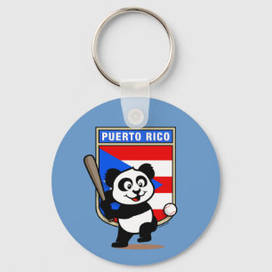 Puerto Rico Baseball Panda Schlüsselanhänger