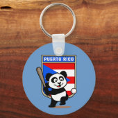 Puerto Rico Baseball Panda Schlüsselanhänger (Vorderseite)