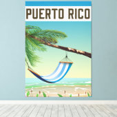 Puerto Rico Beach Reiseplakat. Leinwanddruck (Insitu (Holzboden))
