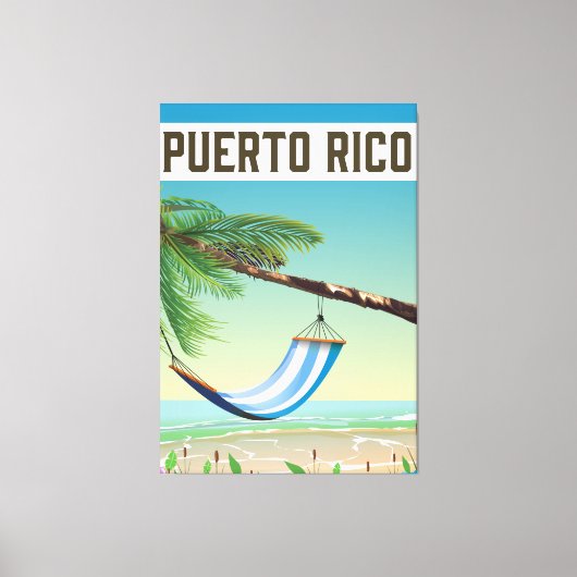 Puerto Rico Beach Reiseplakat. Leinwanddruck (Vorderseite)