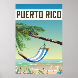 Puerto Rico Beach Reiseplakat. Poster