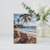 Puerto Rico Beach Relax Postkarte (Stehend Vorderseite)