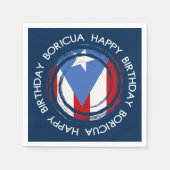 Puerto Rico Birthday Flag Serviette (Vorderseite)