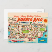 Puerto Rico Birthday Greeting Postcard Postkarte (Vorne/Hinten)