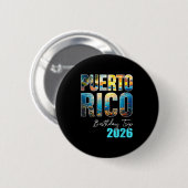 Puerto Rico Birthday Trip 2026 Vacation Party Crew Button (Vorne & Hinten)