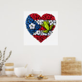 Puerto Rico Bloral Heart Poster (Küche)