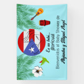 Puerto Rico Boricua Blue Boy Baby Dusche Banner (Vertikal)