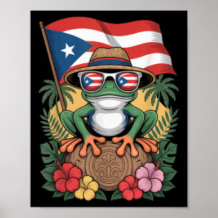 Puerto Rico Boricua Coqui Frosch Taino Sonne Puert Poster