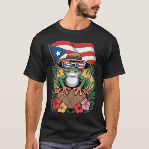 Puerto Rico Boricua Coqui Frosch Taino Sonne Puert T-Shirt