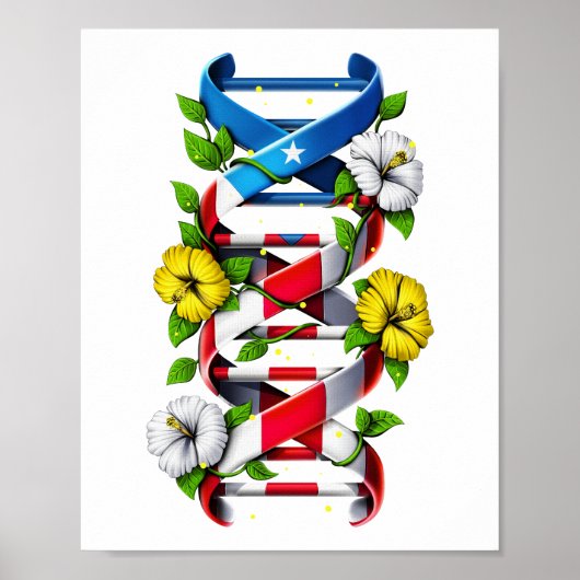 Puerto Rico Boricua DNA-Kette Poster (Vorne)