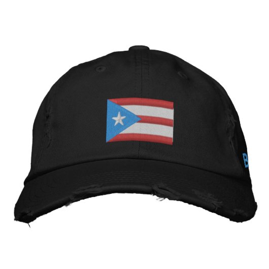 Puerto Rico Boricua Flag bestickt Hat Bestickte Baseballkappe (Vorderseite)