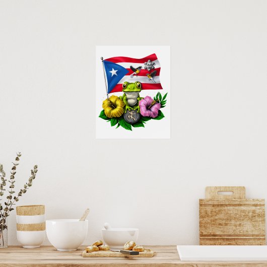 Puerto Rico Boricua Flag Poster (Küche)
