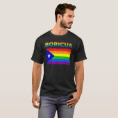 Puerto Rico Boricua Gay Pride Lgbt Rainbow T-Shirt (Vorne ganz)