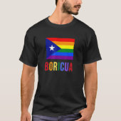 Puerto Rico Boricua Gay Pride Lgbt Rainbow Wepa T-Shirt (Vorderseite)