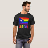 Puerto Rico Boricua Gay Pride Lgbt Rainbow Wepa T-Shirt (Vorne ganz)