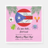 Puerto Rico Boricua Girl Pink Baby Dusche Serviette (Vorderseite)