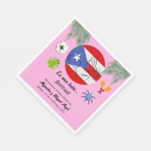 Puerto Rico Boricua Girl Pink Baby Dusche Serviette (Ecke)