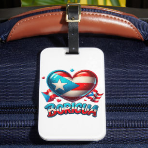 Puerto Rico Boricua Liebe Herzenflagge Gepäckanhänger