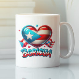 Puerto Rico Boricua Liebe Herzenflagge Kaffeetasse