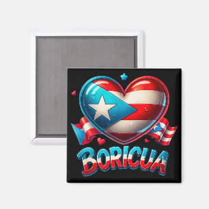 Puerto Rico Boricua Liebe Herzenflagge Magnet
