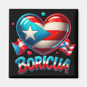 Puerto Rico Boricua Liebe Herzenflagge Magnet (Vorne)