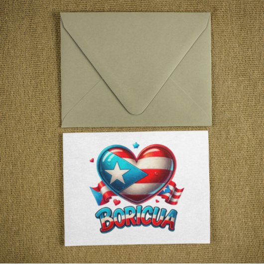 Puerto Rico Boricua Liebe Herzenflagge Postkarte
