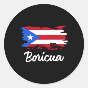 Puerto Rico Boricua Puerto Rico Flag Runder Aufkleber