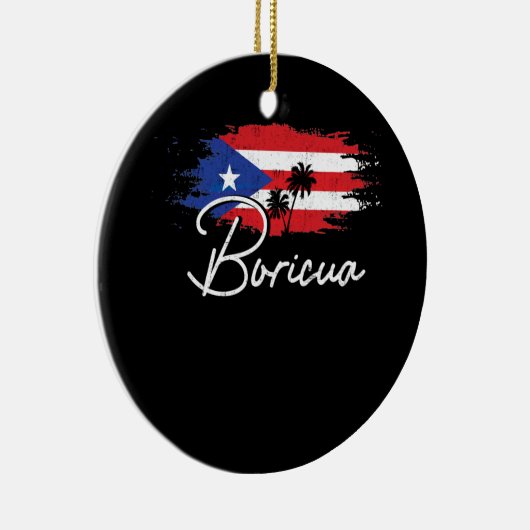 Puerto Rico Boricua Puerto Rico Flaggenpreis Keramik Ornament (Rechts)