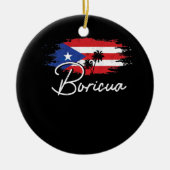 Puerto Rico Boricua Puerto Rico Flaggenpreis Keramik Ornament (Vorne)