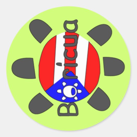 Puerto Rico Boricua Symbol Runder Aufkleber (Vorderseite)