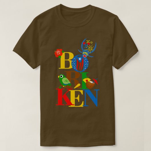 Puerto Rico Boriken Boricua Flag Pina Colada Carni T-Shirt (Design vorne)