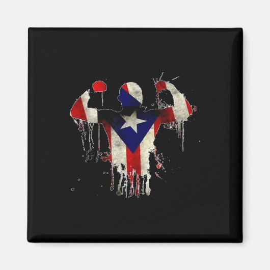 Puerto Rico Boxing Gloves Boxeo Shirt Ropa Uni Magnet (Vorne)