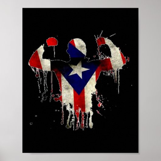 Puerto Rico Boxing Gloves Boxeo Shirt Ropa Uni Poster (Vorne)
