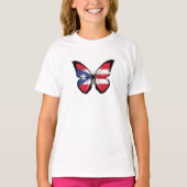 Puerto Rico Butterfly Flag T-Shirt (Vorderseite)