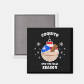 Puerto Rico Christmas Coquito And Pasteles Season Magnet (Vorderseite/Rückseite)