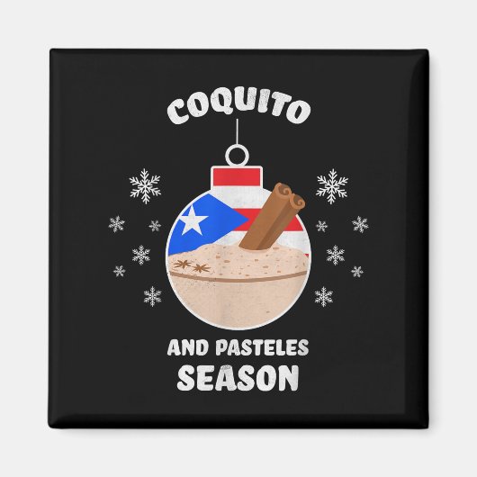 Puerto Rico Christmas Coquito And Pasteles Season Magnet (Vorne)