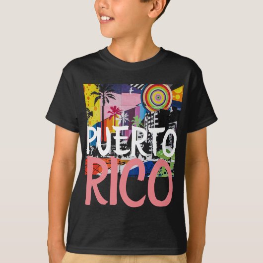 Puerto Rico cooler Graffiti-WandShirt, Junge T-Shirt (Vorderseite)