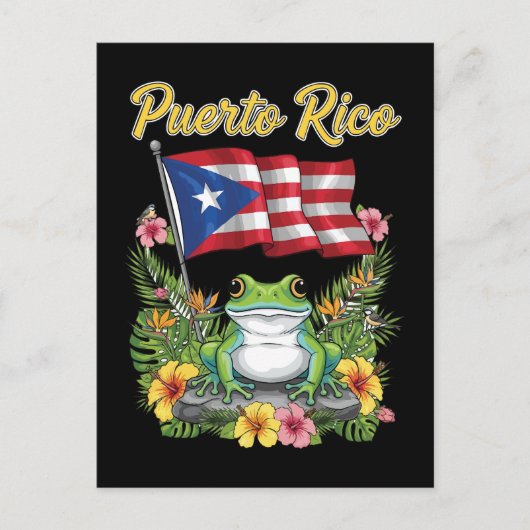 Puerto Rico Coquí Frog Boricua Pride Postkarte (Vorderseite)