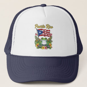 Puerto Rico Coquí Frog Boricua Pride Truckerkappe