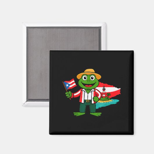 Puerto Rico Coqui Frog Flag Shirt For Men Women Ki Magnet (Vorderseite/Rückseite)