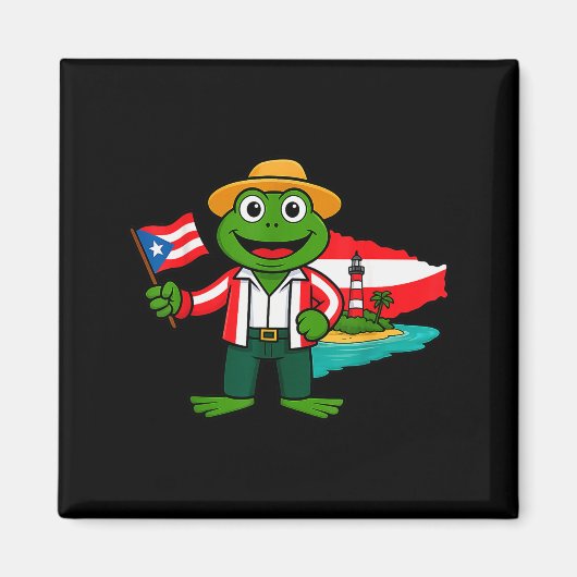 Puerto Rico Coqui Frog Flag Shirt For Men Women Ki Magnet (Vorne)